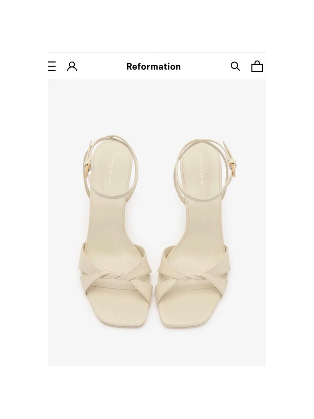 New Reformation Margo Wedge Sandal in Beige 8 - Picture 5 of 8